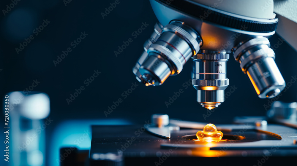 Science and medical treatment research concept image with microscopy research using a microscope close-up view Science and medical treatment research concept image with microscopy research using a microscope close-up view