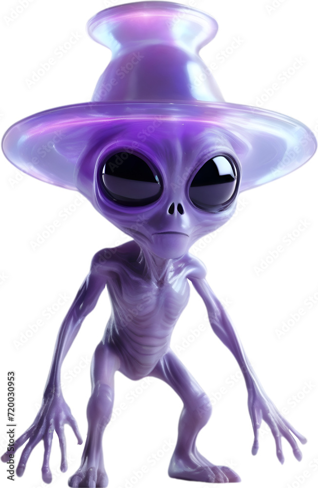 Close-up image of a skinny Alien. 