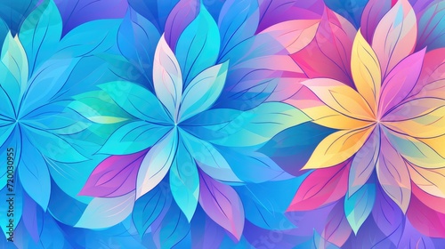 Light colorful flower leaf blue background