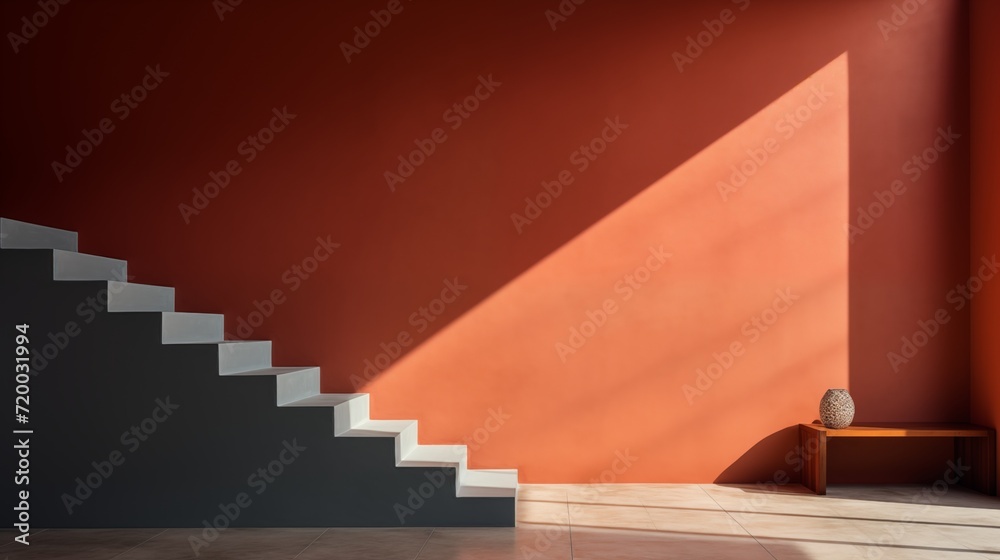 Naklejka premium Abstract Staircase with Sunlight and Shadows