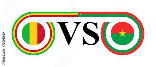 concept between mali vs burkina faso. vector illustration isolated on white background