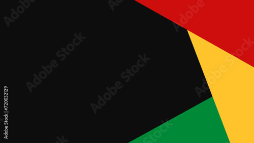 Black History Month Abstract Geometric Banner. Red, Green, And Yellow Colors. Vector Wallpaper