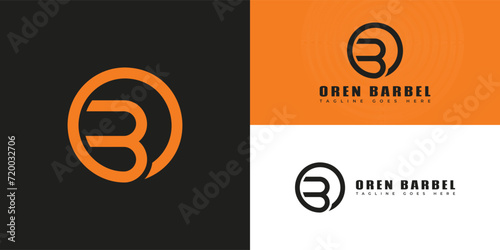 Abstract initial letter OB or BO in orange color presented with multiple background colors. The logo is suitable for physical fitness logo design inspiration template photo