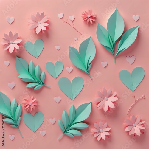 Heart paper romance design. valentine pastel colour decoration. pink concept card.AI generates illustrations. abstract design creative beautiful wallpaper. invitation wedding card. romantic decoration