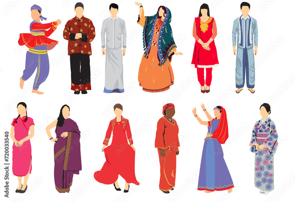 collection of clothes of different tradition and culture