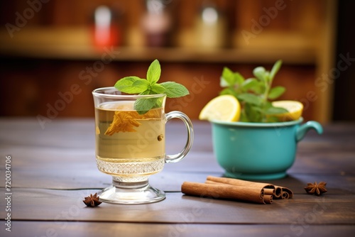 hot toddy cocktail and a chilled mojito photo