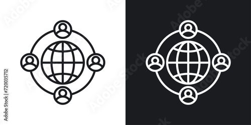 Outsourcing icon designed in a line style on white background. photo