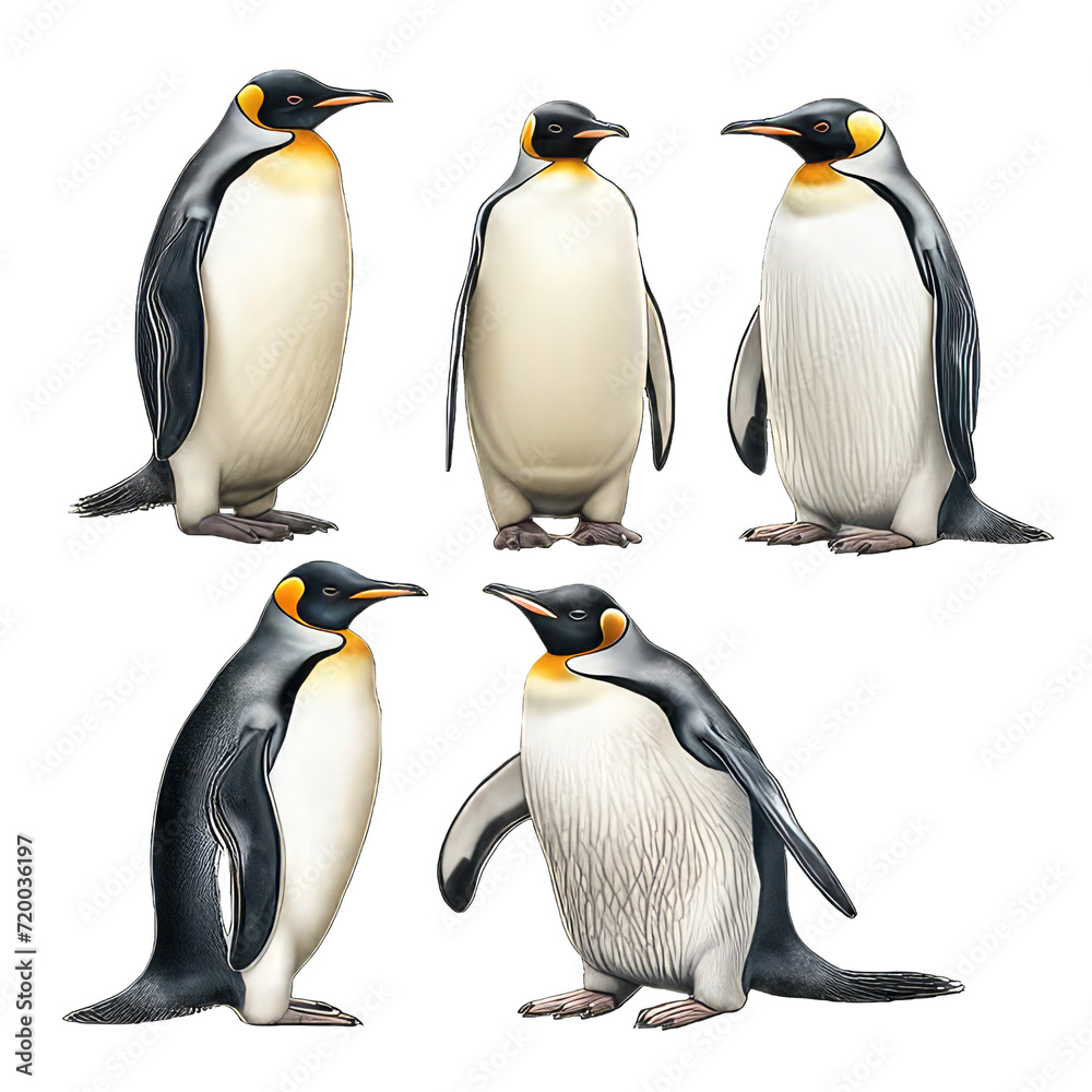 Fototapeta premium Beautiful Penguin isolated on white background. Penguin on png transparent background