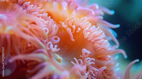 nemone actinia texture close up underwater reef sea coral background © fledermausstudio