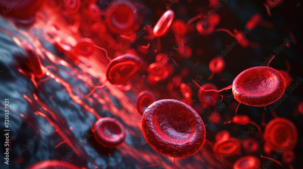 red blood cells veins arteries 3d abstract background Stock ...