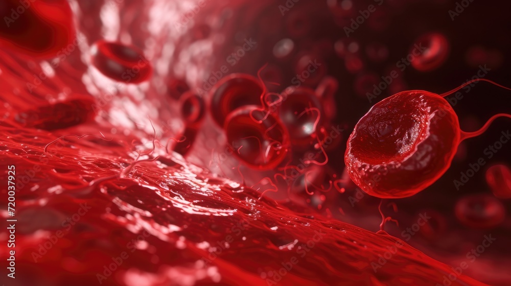 red blood cells veins arteries 3d abstract background Stock ...