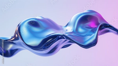 3d blue and purple gradient color floating liquid blob abstract background