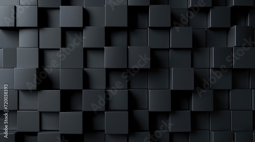 3d realistic dark wall of cubes abstract background © fledermausstudio