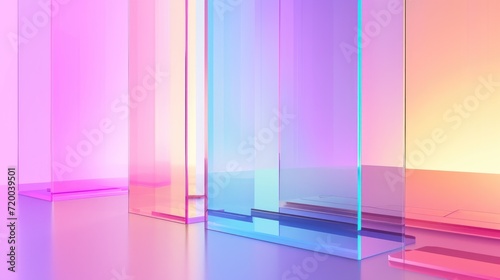 Transparent glass with gradient colors 3d background template