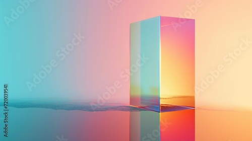 Transparent glass with gradient colors 3d background template