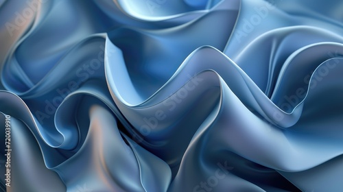 abstract blue silk folded drapery background