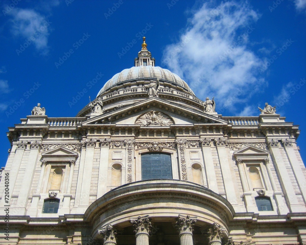 St. Paul's Cathedral under the blue sky in summer in London, UK