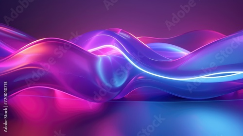 neon colorful curvy shape glowing in ultraviolet spectrum asbtract background