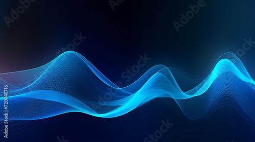 Digital technology blue rhythm wavy lines abstract graphic poster web page ppt background