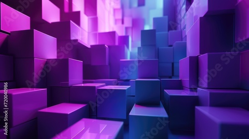 purple and blue 3d abstract geometric background