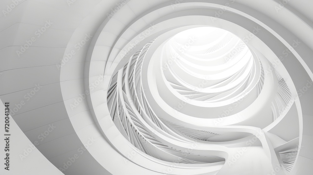 Obraz premium abstract futuristic circular white building architecture background