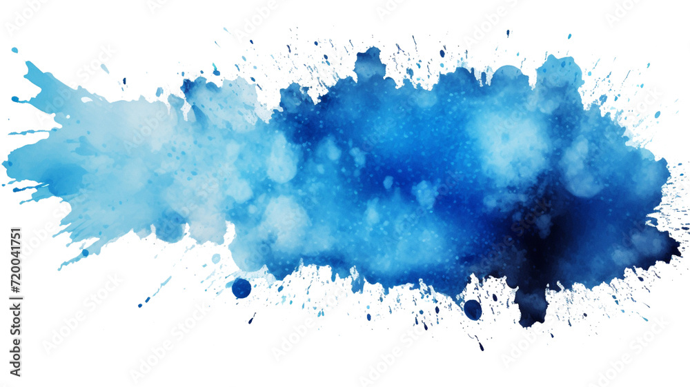 watercolor stain blue paint splatter - obrazy, fototapety, plakaty 