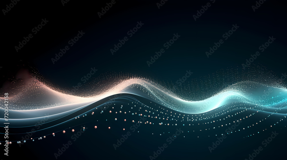 Digital technology blue rhythm wavy lines abstract graphic poster web page ppt background