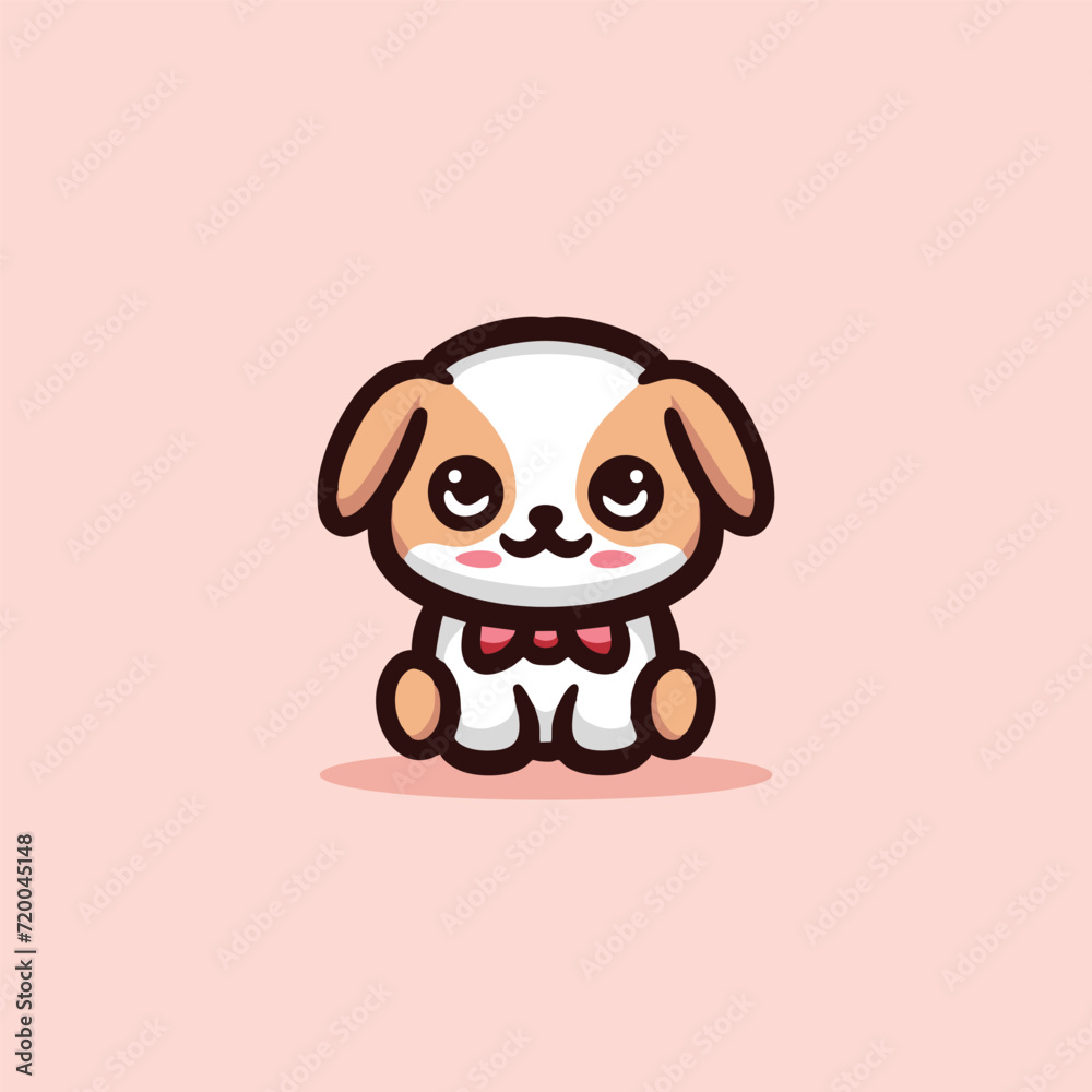 Cute Puppy Dog Cartoon Mascot Animal Vector Logo Design illustration Cute Puppy Dog Cartoon Mascot Animal Vector Logo Design illustration