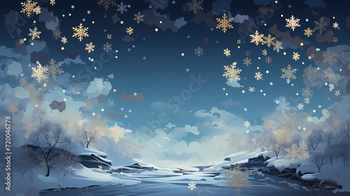 Snowflake background, winter cold texture frozen icy illustration snow frost © Derby