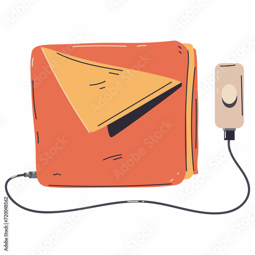 Microplush electric blanket vector cartoon illustration isolated on a white background.