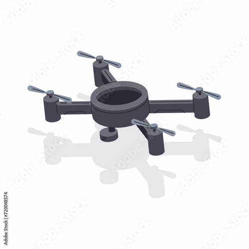 Drone with camera vector cartoon illustration isolated on background.