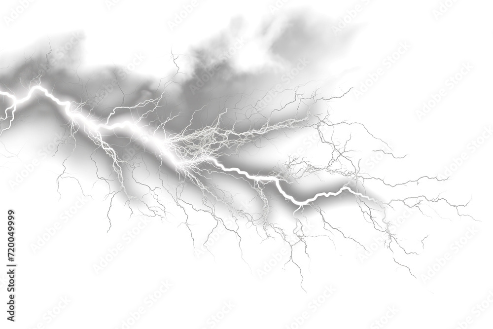 Realistic lightning strikes on transparent background, adding drama and intensity to your designs Realistic lightning strikes on transparent background, adding drama and intensity to your designs