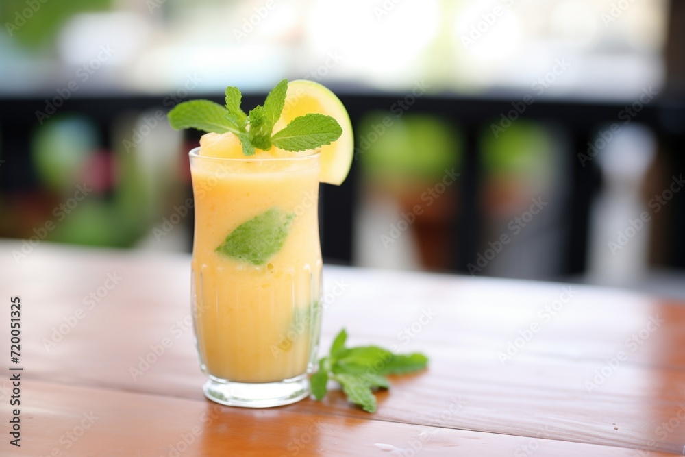refreshing melon smoothie with mint garnish refreshing melon smoothie with mint garnish