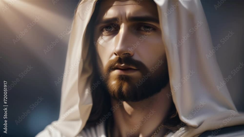 portrait of a man with the features of Jesus, generative AI portrait of a man with the features of Jesus, generative AI