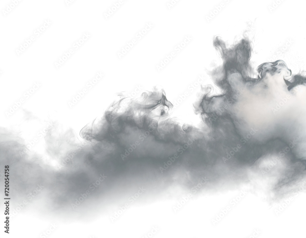 Realistic fog effect on transparent background, enhancing atmosphere and adding depth to your designs