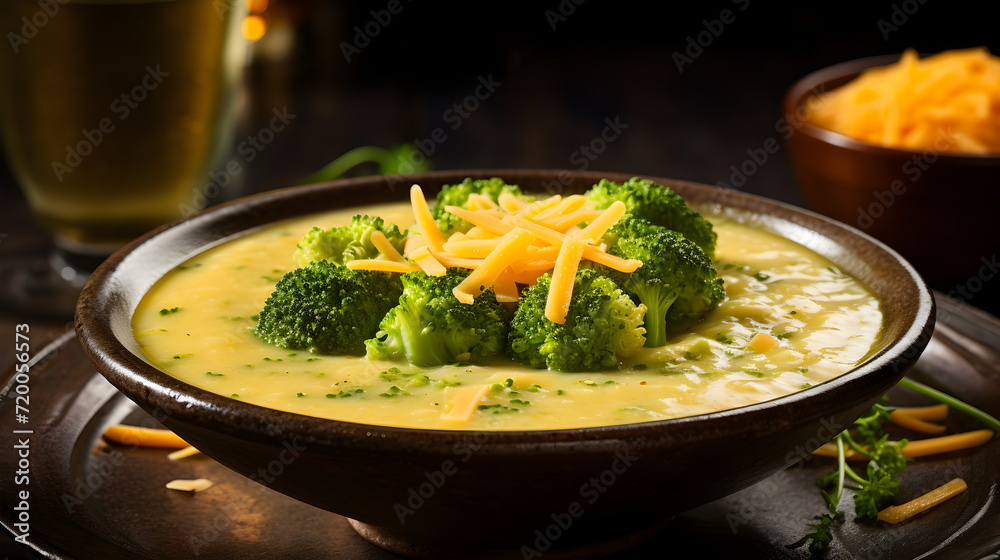 Creamy Broccoli Cheddar Soup, Generative AI Creamy Broccoli Cheddar Soup, Generative AI