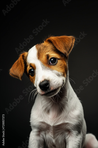 Adorable jack russell retriever puppy portrait