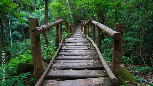 a small bridge over a small stream in a forest area.