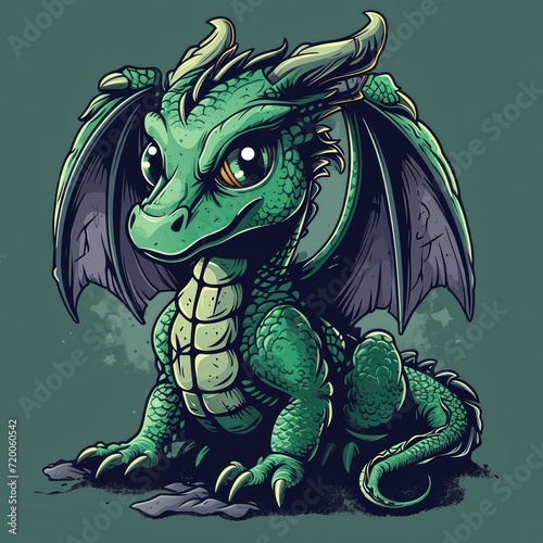 dragon character for t-shirt mockup design