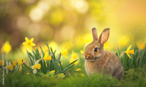 easter bunny in the grass © Oksana