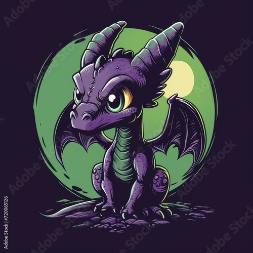 dragon character for t-shirt mockup design