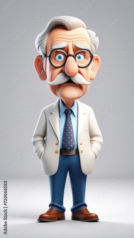 A cartoon old man with a mustache A cartoon old man with a mustache