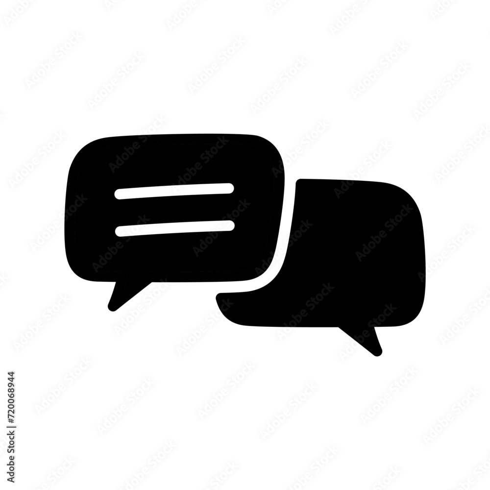 Fototapeta premium ゆるっとしたフキダシアイコン（ベクターデータは線の編集可能）