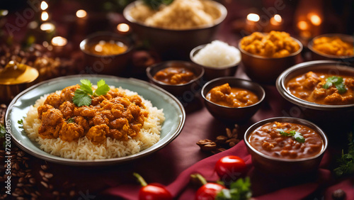 Indian cuisine platter. photo
