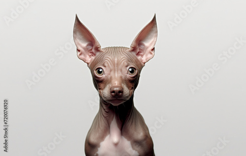 dog Peruvian hairless dog on a light background