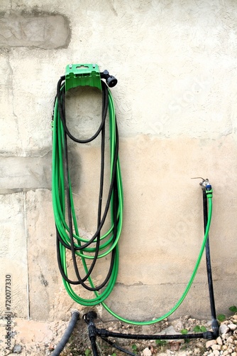garden watering system with hoses