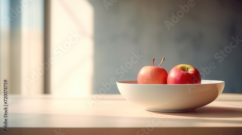 A bowl of apples on a tabletop