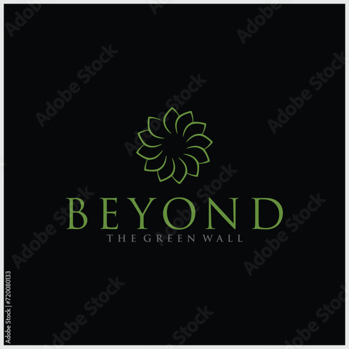 logo with flower petal concept in minimalist style
