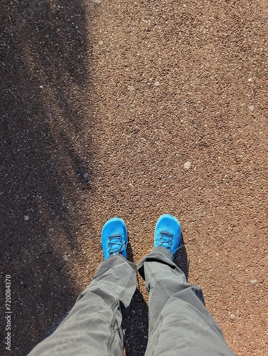 Ready for running with running shoes