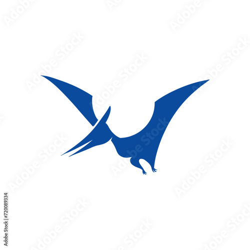 illustration of a blue flying Pterodactyl